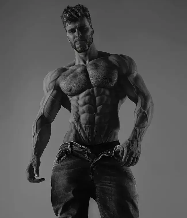 Imagen de GigaChado generada con Face Fusion